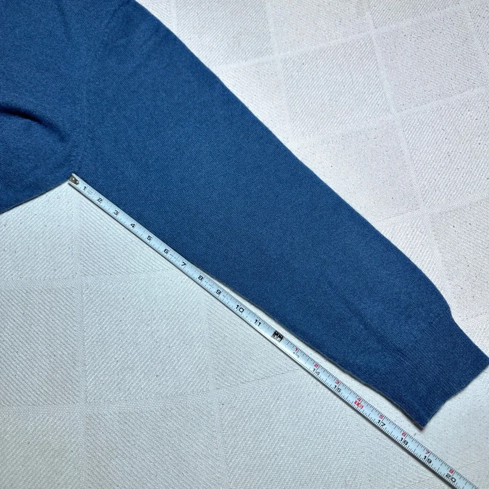 Jos A Bank 1/4 Zip Sweater Mens XL 100% Cashmere Knit Travelers Collection Blue